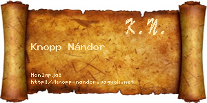 Knopp Nándor névjegykártya