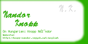 nandor knopp business card